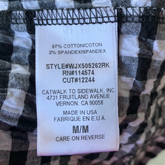 •Pleione• Gingham Tie Back Short Sleeve Top-Size M - Picture 10 of 11